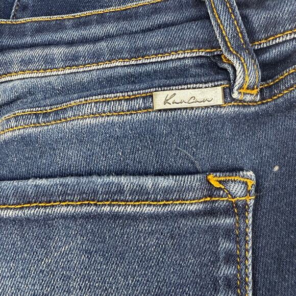 Kancan Jeans Women's 13/30 Dark Blue Skinny Factory Distressed Preppy Grunge - Picture 5 of 14